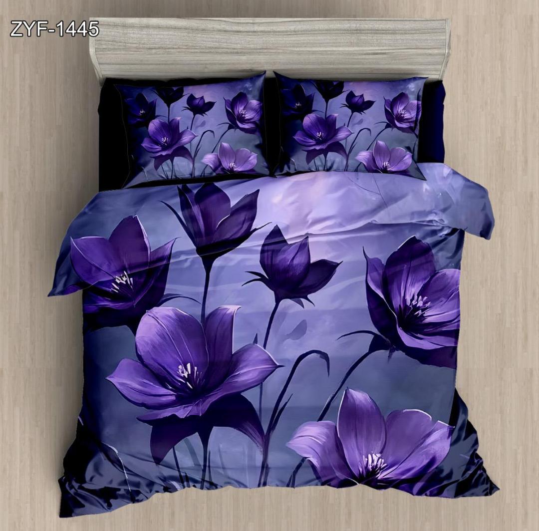 5d digital typis lectum set set flo set in profunda purpura flos Design