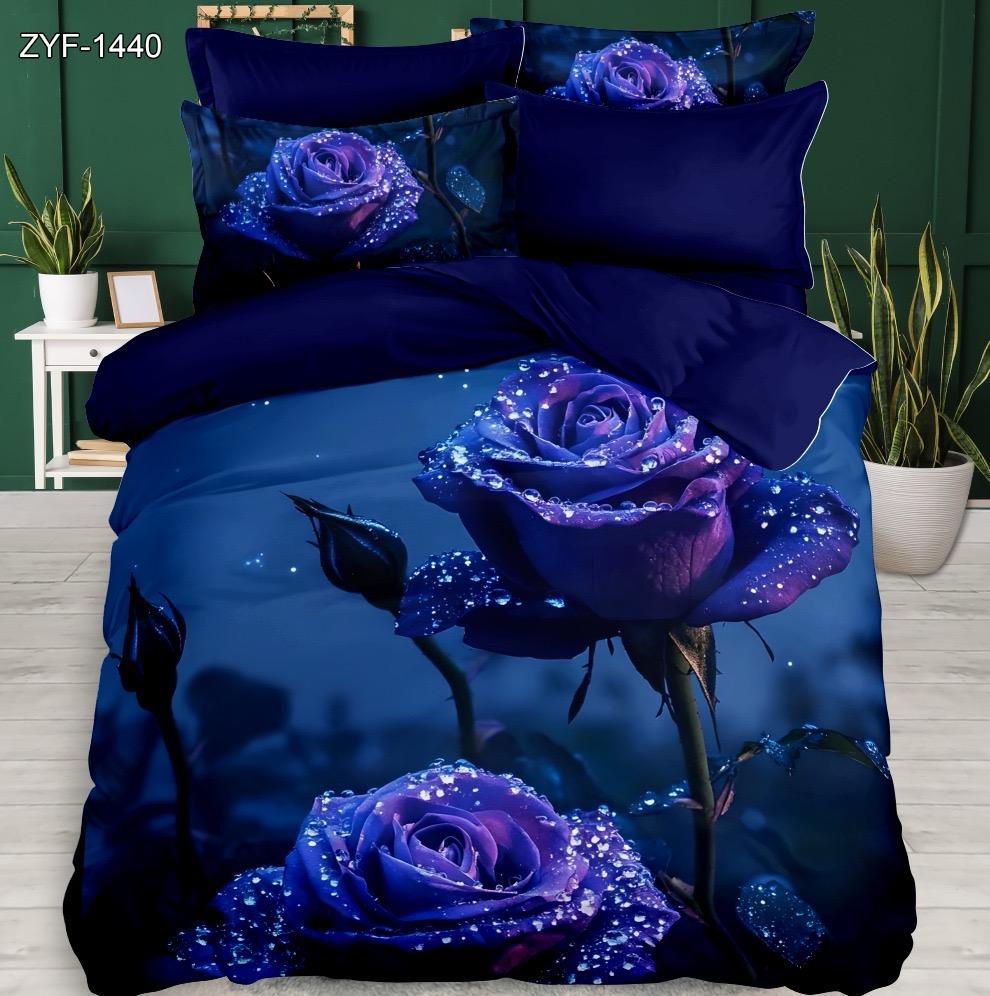 5D digital typis lectum set set floralibus hyacintho rosa et dewdrop consilio