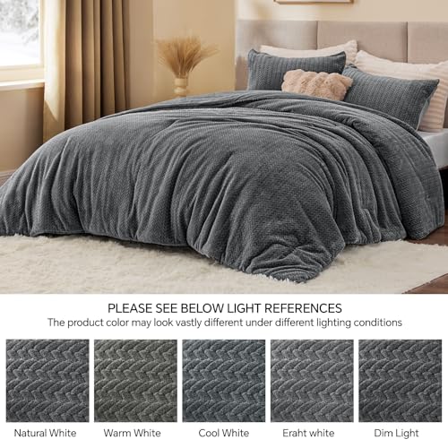 Reversibilis Knitted Flannel & Velvet Paraclitus Set - 3D Folium Texture III-Piece Stramenta Pone